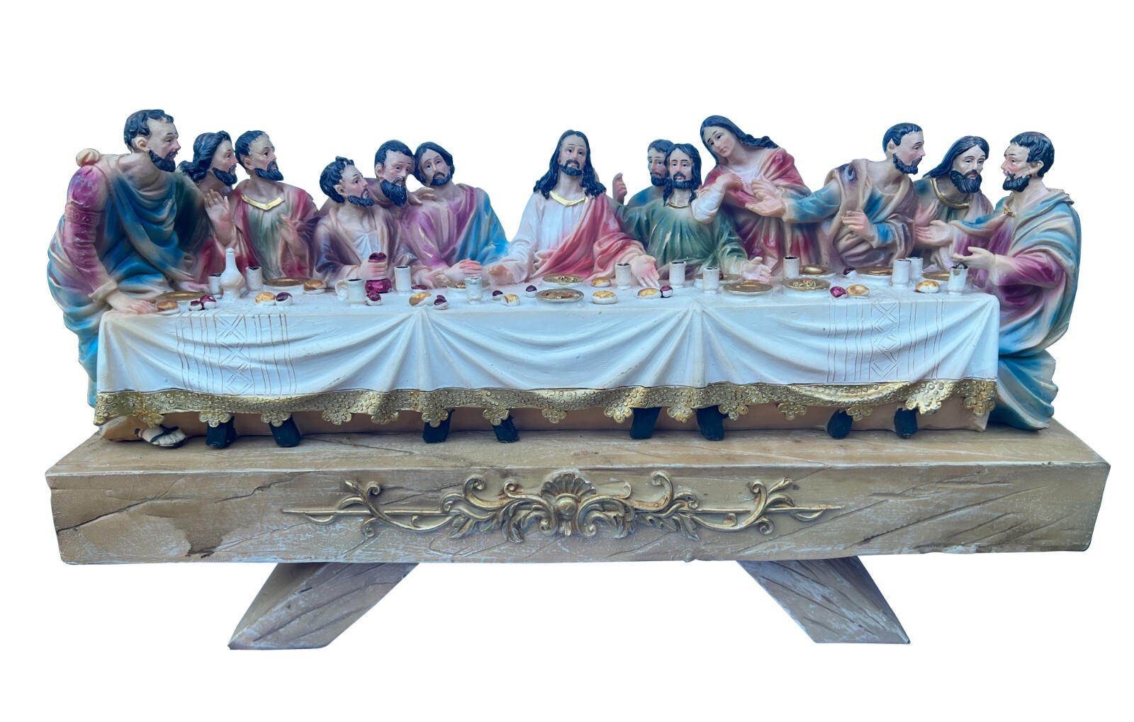 Jesus Christ The Last Supper Resin Statue Size 15*8*4.5 inch Desk Ornaments