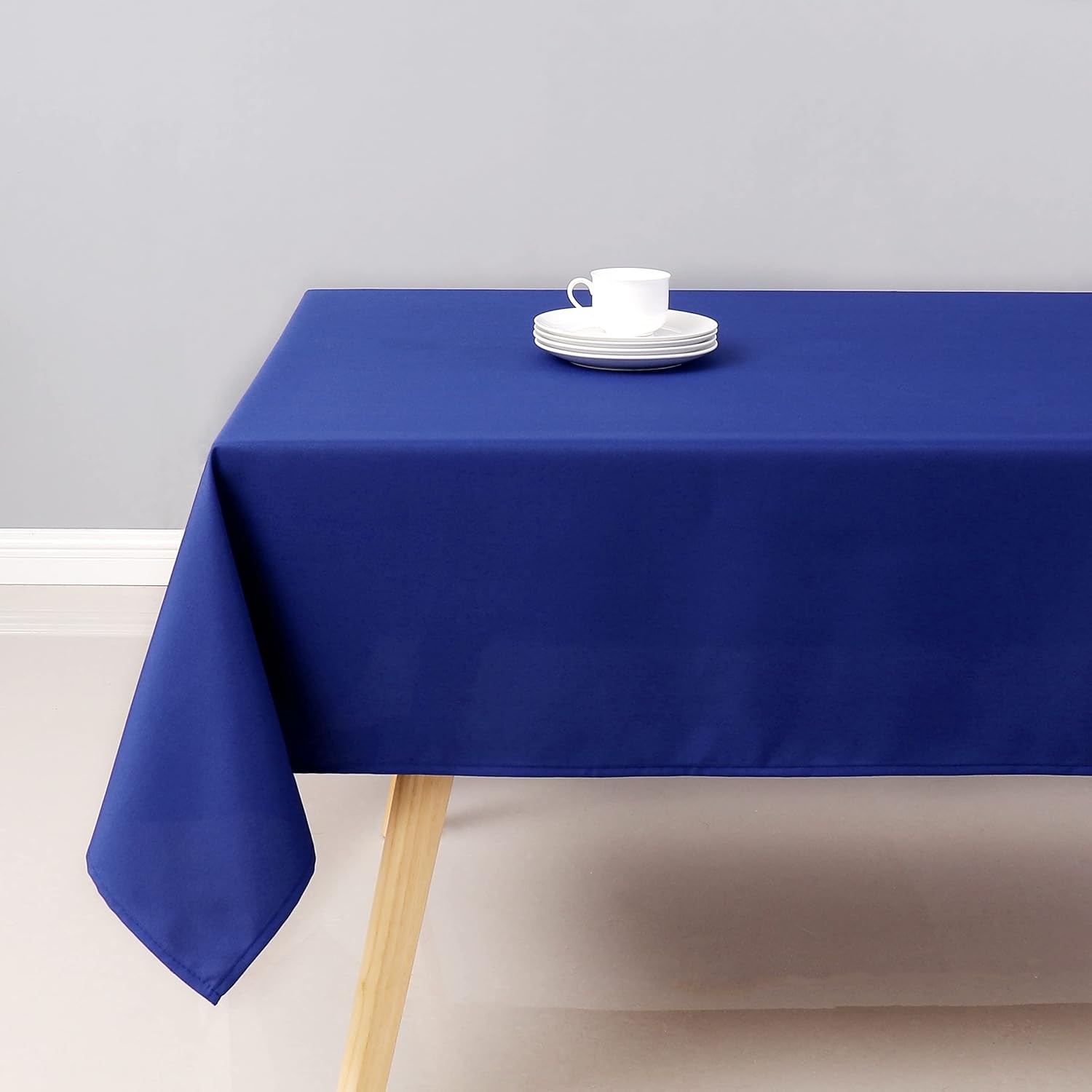 Royal Blue Rectangle Tablecloth Water Resistant Washable Polyester Table Cloth