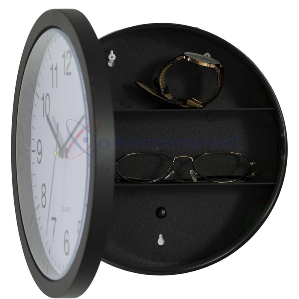Wall Mounted Clock with Door for Storage Secret Interior Compartment