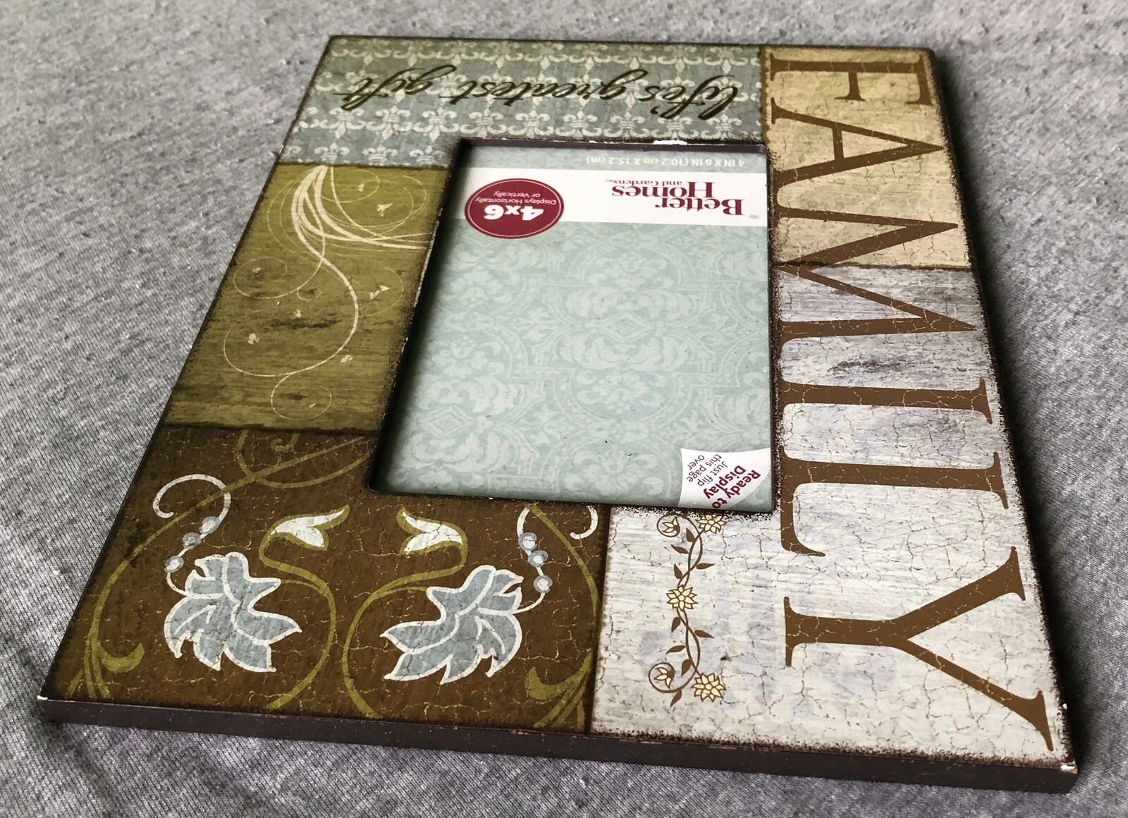 Better Homes & Gardens 4×6 Family Decoupage Picture Frame Vertical or Horizontal