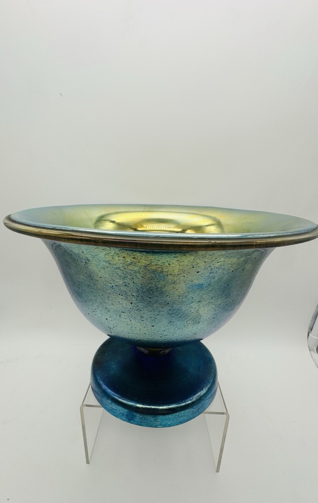 DEFECTIVE Loetz Norma Footed Vasebowl Ca 191028 Very Scarce G3D