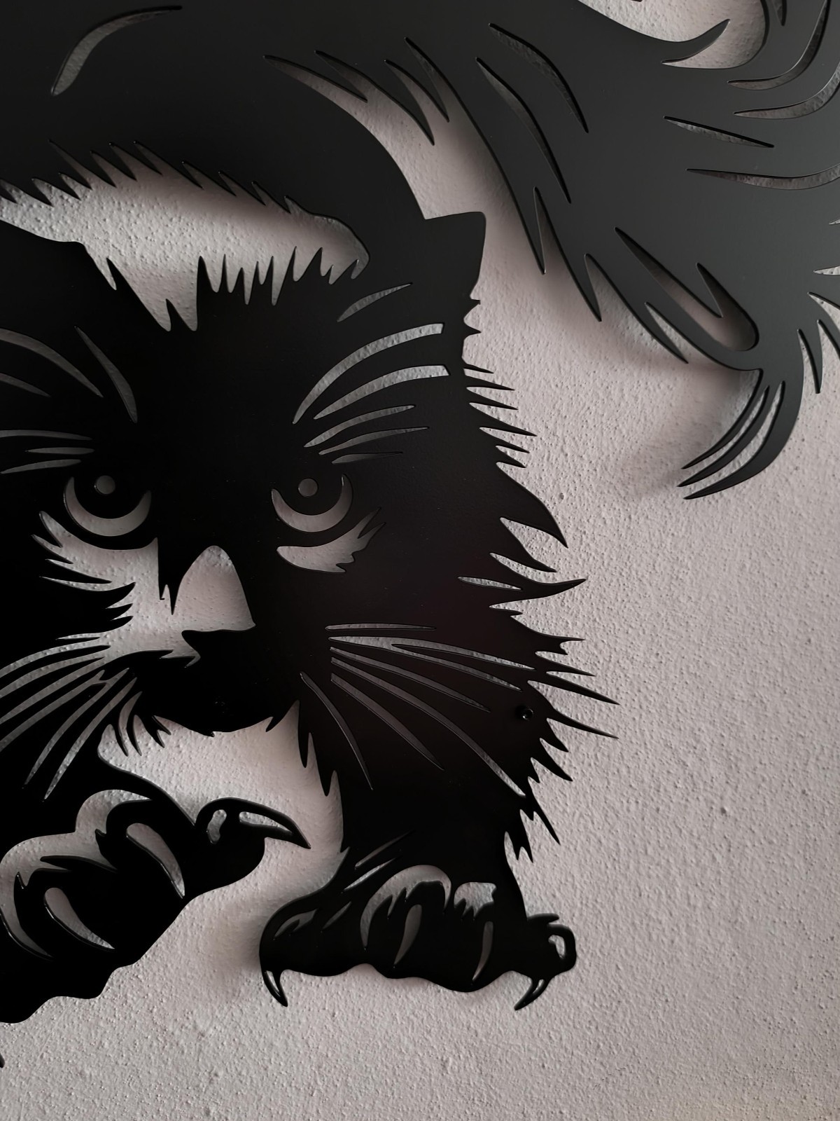 Jumping Cat Metal Wall Art, Playful Cat Wall Decor, Cat Lover Gift, Peekaboo Cat