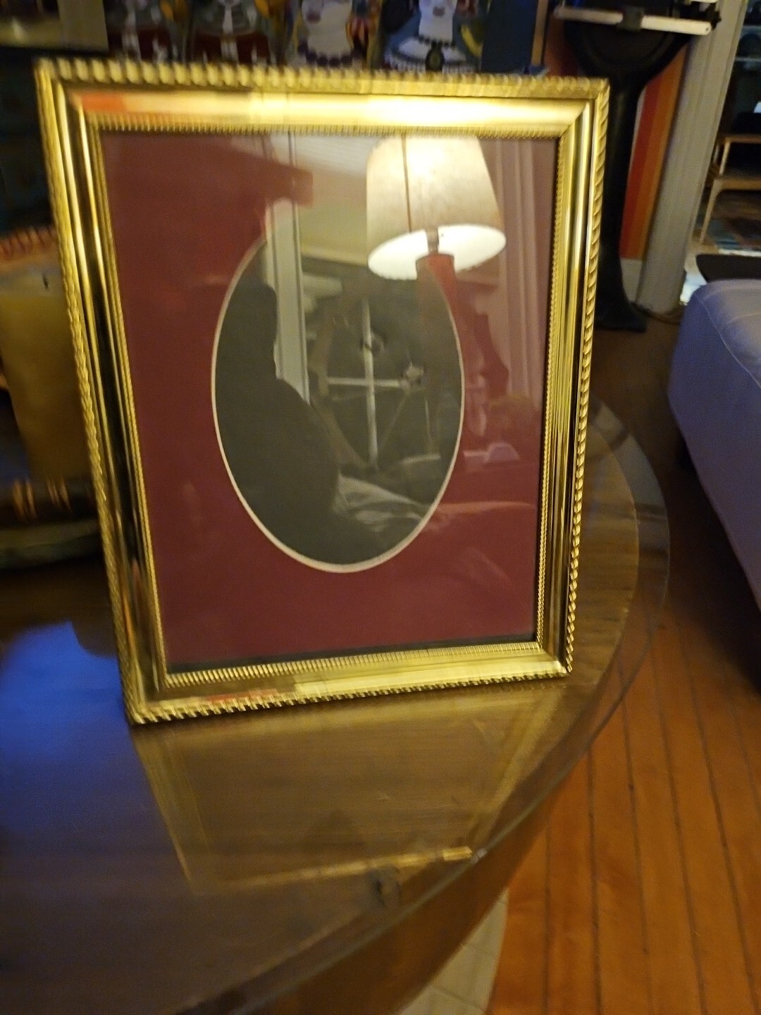 Vtg 11×9&Prime; Silver Metal Whi8x1l Picture Frame W Oval Matte For 5×7 Photo Or 8×10