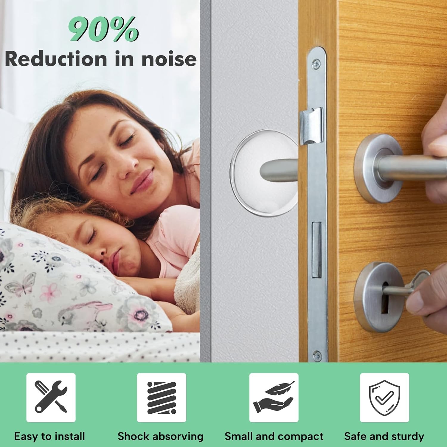 6pcs-12pcs Door Stoppers for Wall, Door Knob Wall Protector 2&Prime;, Self Adhesive US