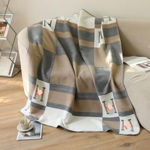 h Blanket Soft Fleece Sofa Throw Blanket for Women Couch Bed Plush Wool Khaki