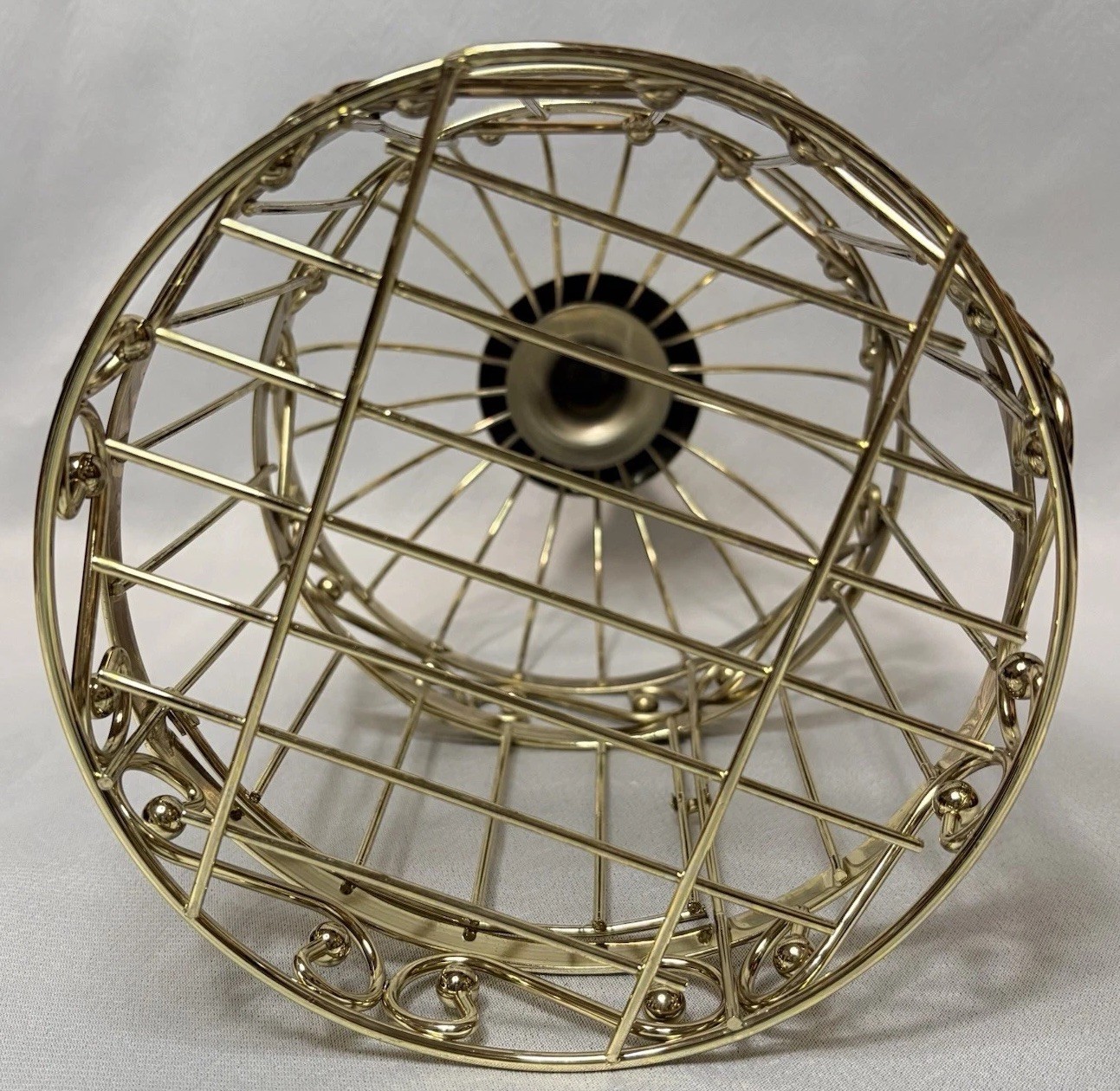Vintage Gold Metal Birdcage Romantic Cottage Cottagecore Shabby Chic Decor 13”