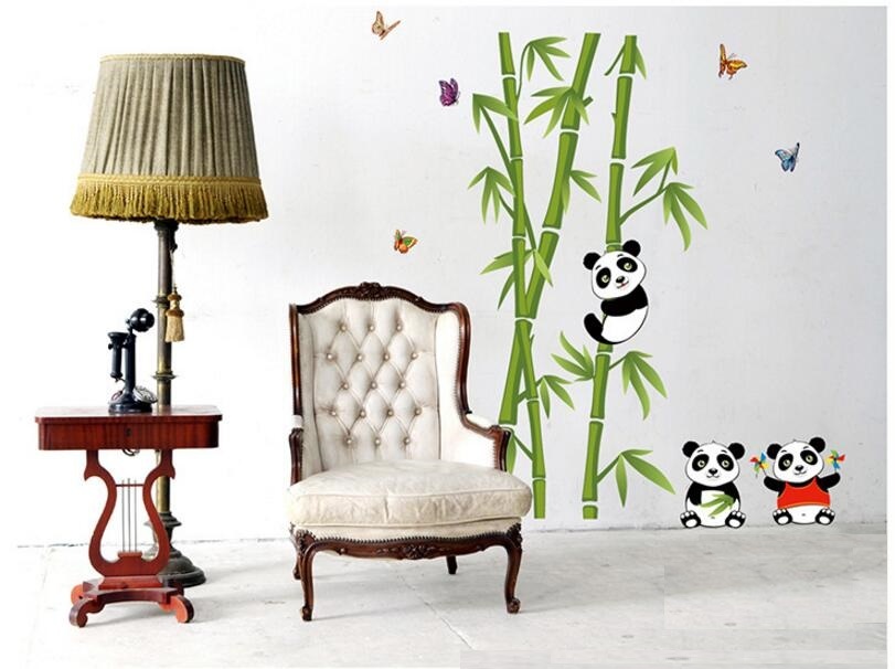 Lovely Panda Bamboo Pattern Removable Wall Stickers Decal Kids Home Decor USA