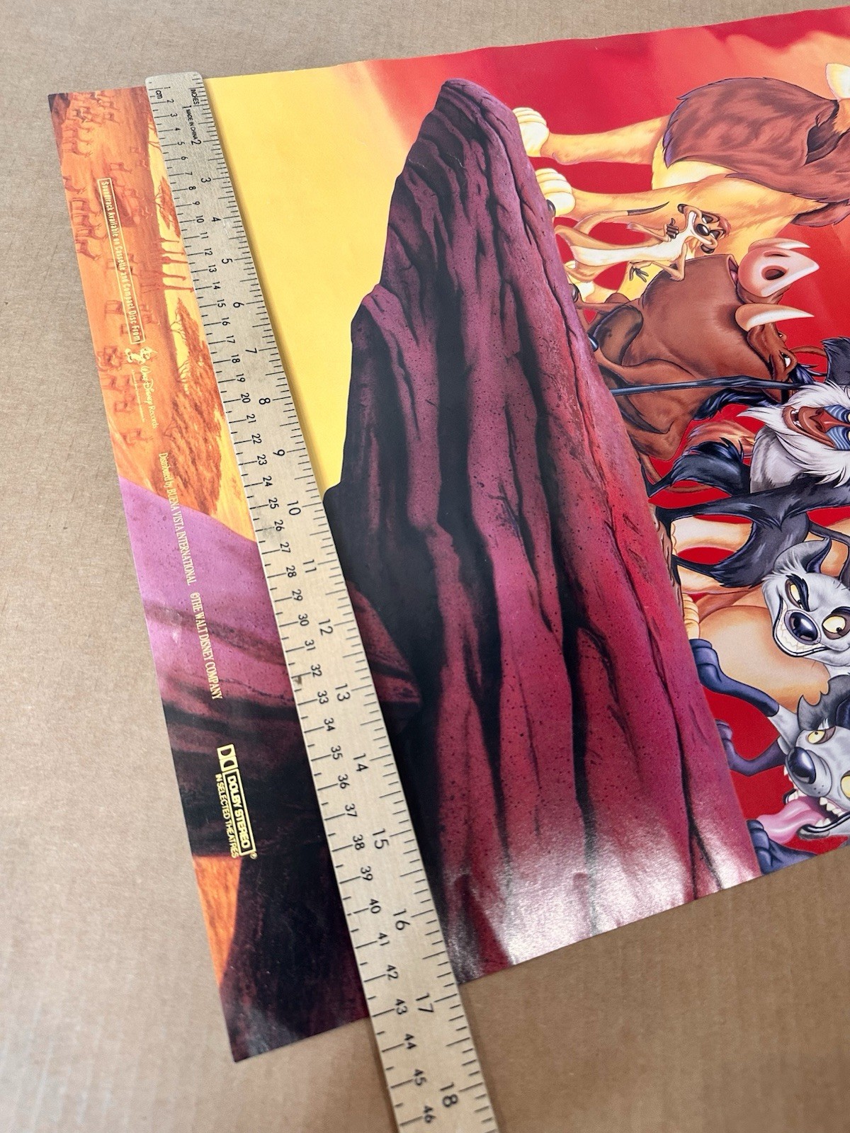 Walt Disney The Lion King Original Movie Poster 18×26 Simba Scar Disney