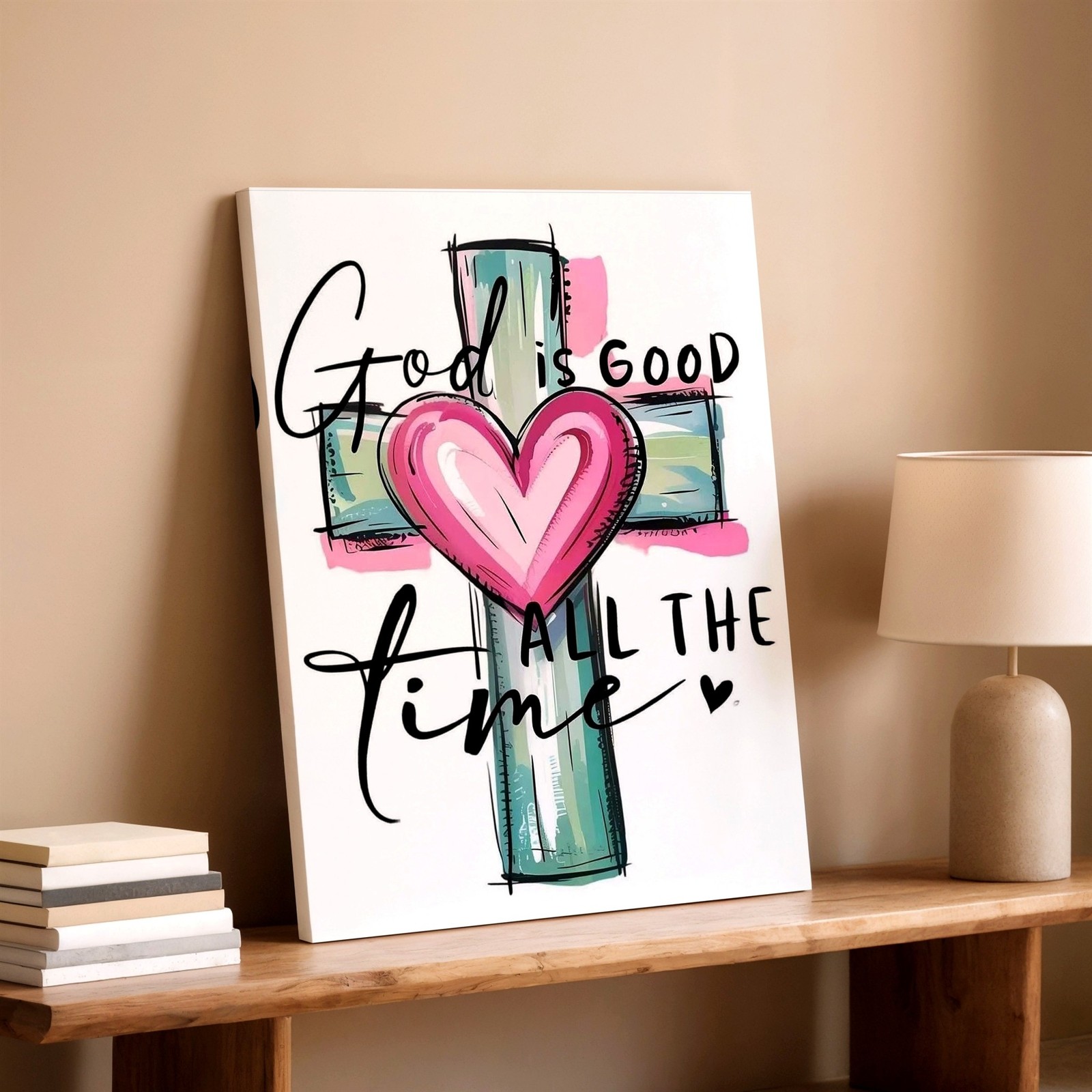Wall Art Christian Cross Resurrection Empty Tomb Religious Black White Print