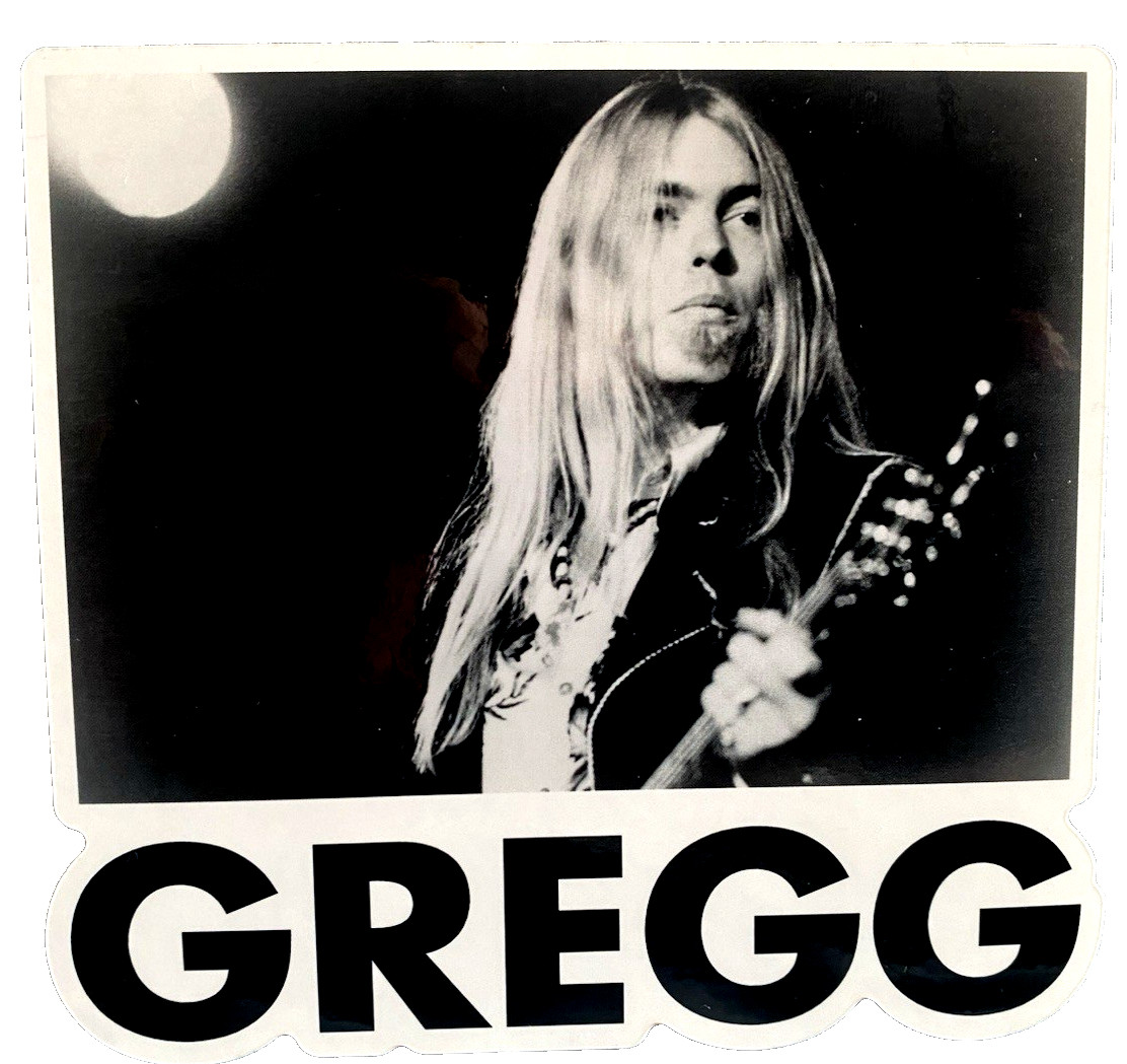 GREGG ALLMAN *NEW* Glossy Die Cut Sticker 4.86&Prime; x 4.49&Prime;