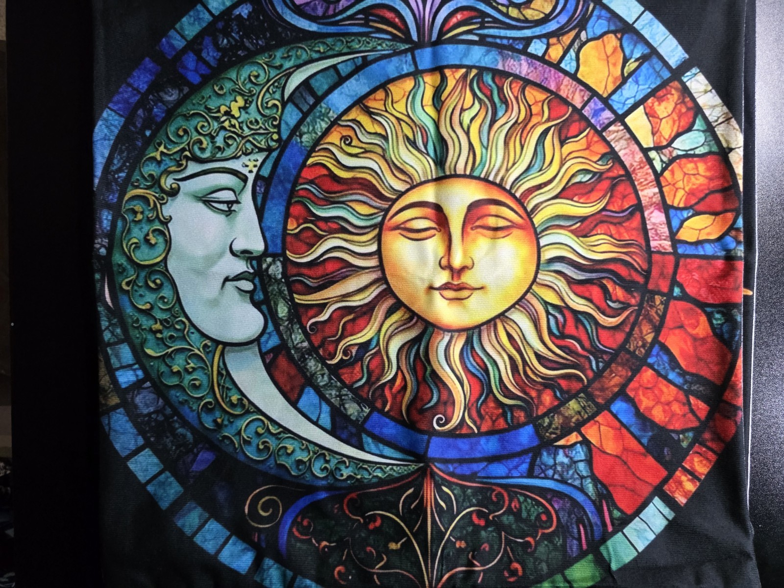 Sun & Moon Multicolor Bohemian Mystical Couch Pillow Cover 4pc Set 18×18