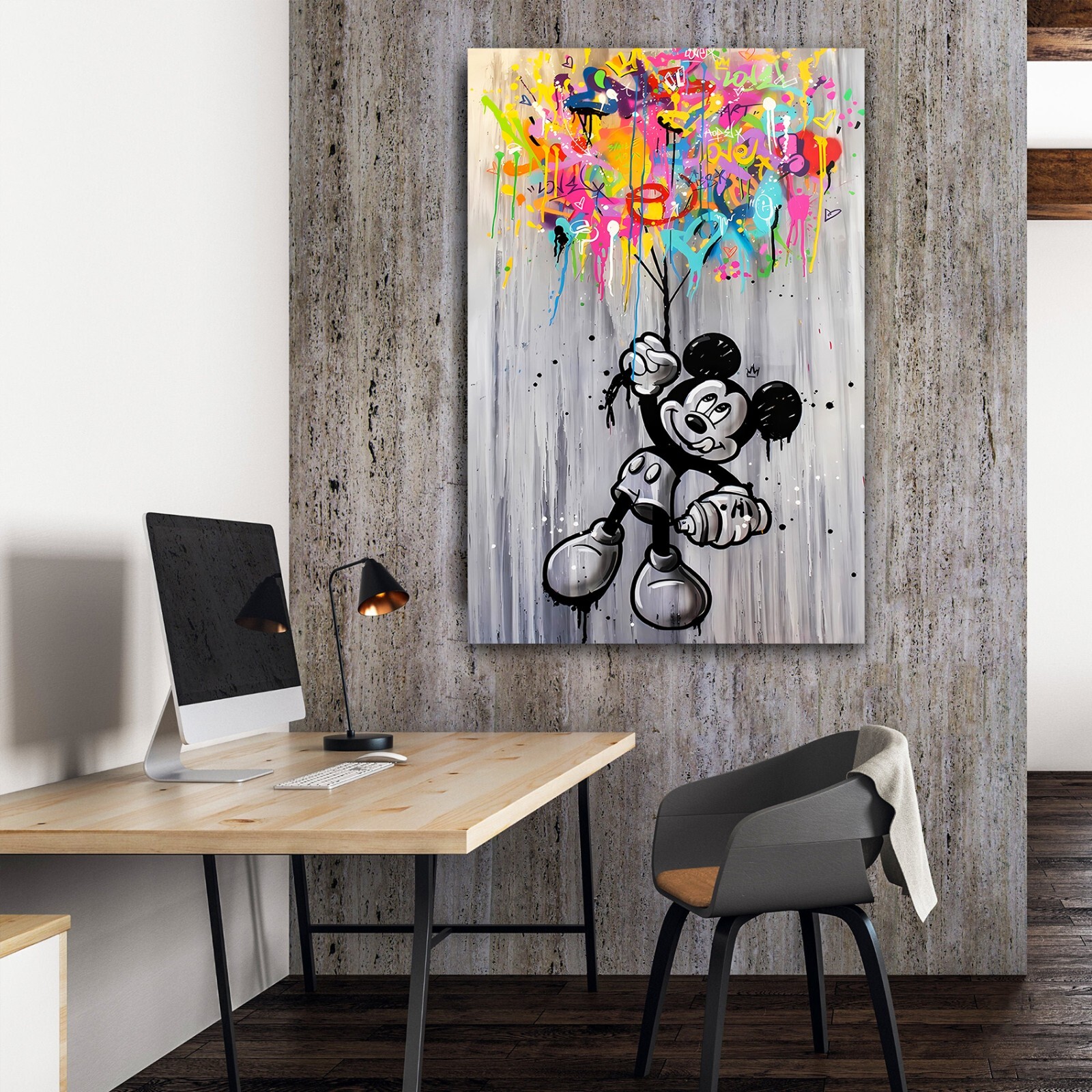 Banksy Abstract Mickey Mouse Einstein Graffiti Hypebeast Decor Pop Art Poster