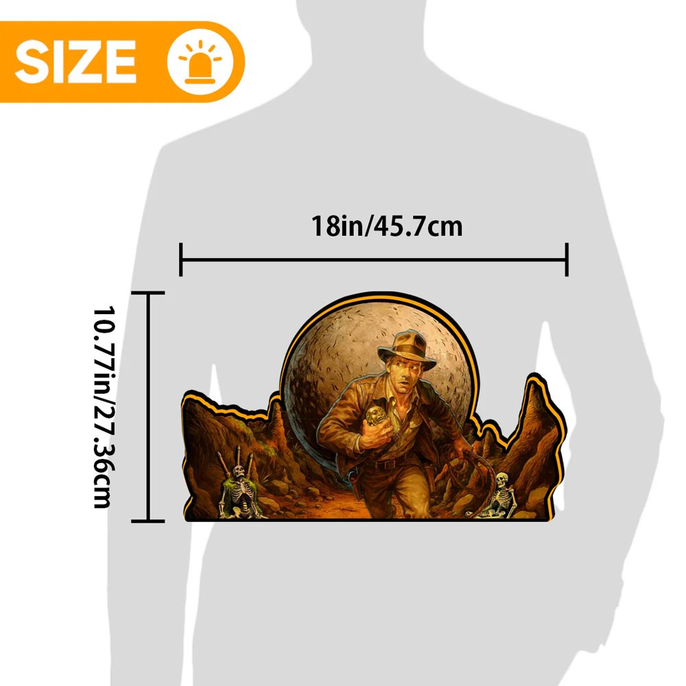 Indiana Jones 3D Printed Lightbox Led Pinball Topper IJ Toppers Arcade Decor