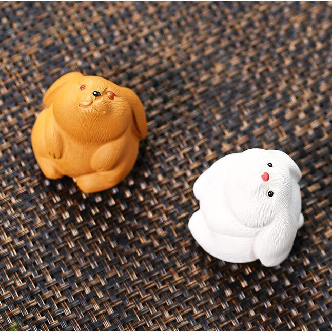 Lovely Rabbit Statue Yixing Zisha Duan Clay Tea Pet Creative Ornament Tea Play