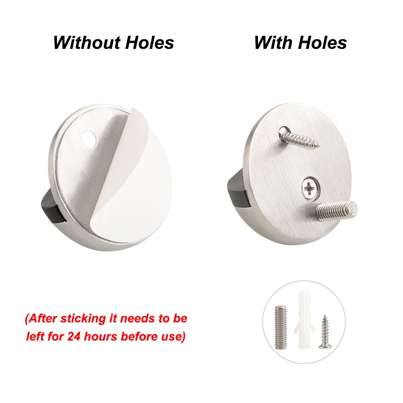 Door Stop Floor Mounted Door Stopper Satin Stainless Steel Rubber Buffer Stopper