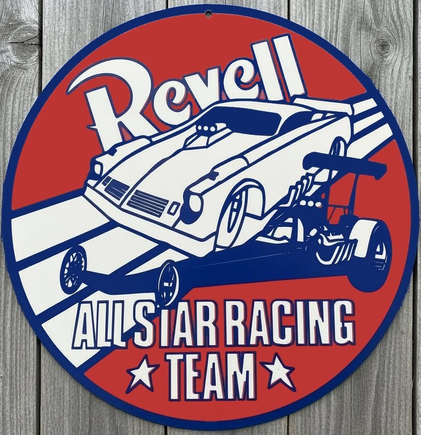 Revell All Star Racing 8&Prime; Diameter Novelty Metal Sign Made In USA New!