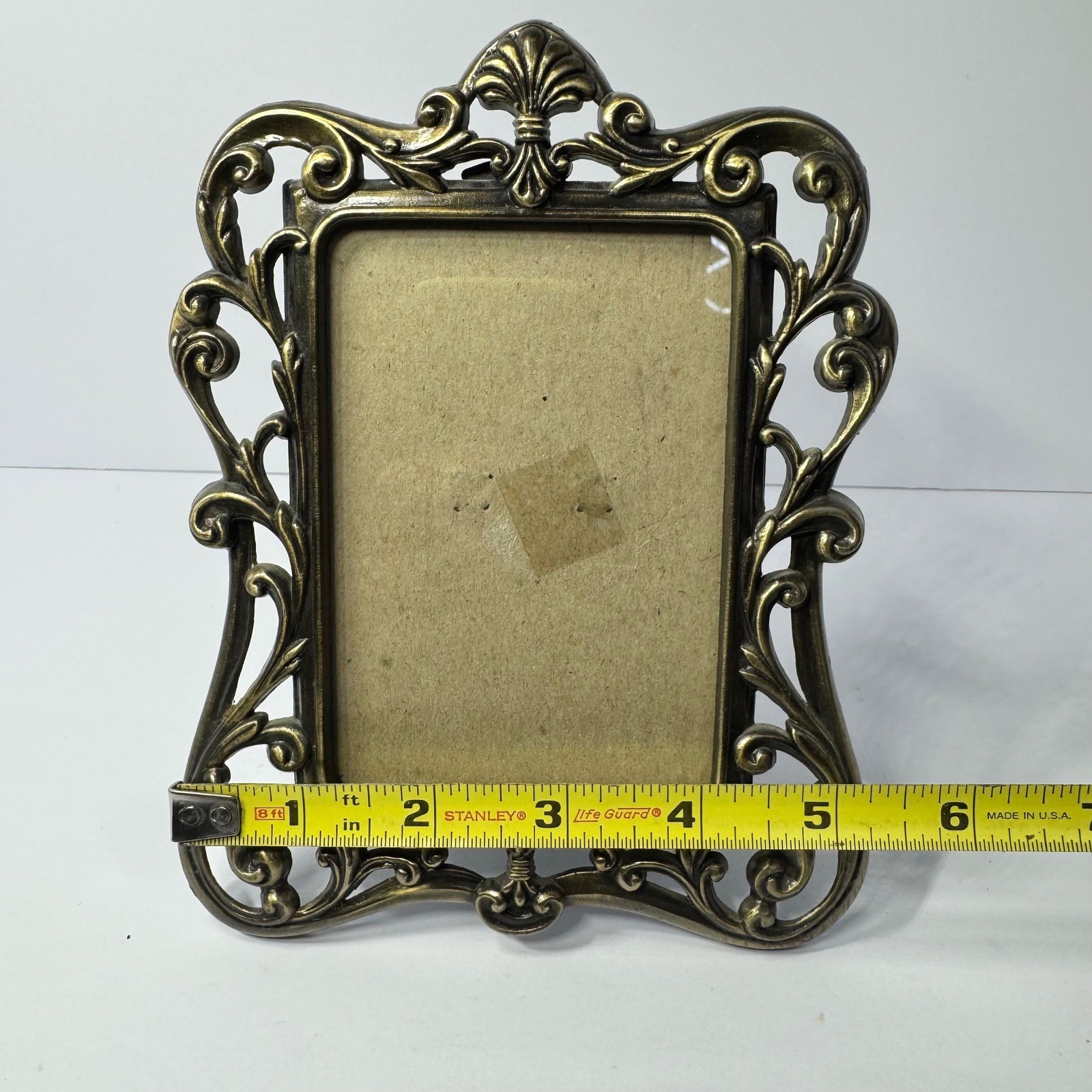 Burnes of Boston Ornate Gold Scroll Metal 3×4.5 Picture Frame Victorian Style