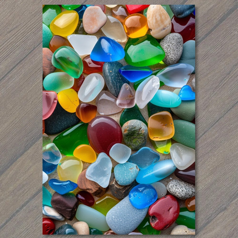 Art Print Seaglass Sea Glass Ocean Beach Colorful Shiny Beautiful Weathered Cute