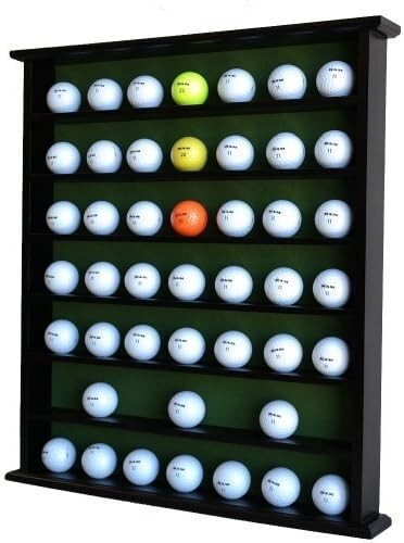 Golf Ball Display Case 49 Pcs Black & Green Clubhouse Wall Mount Cabinet Rack
