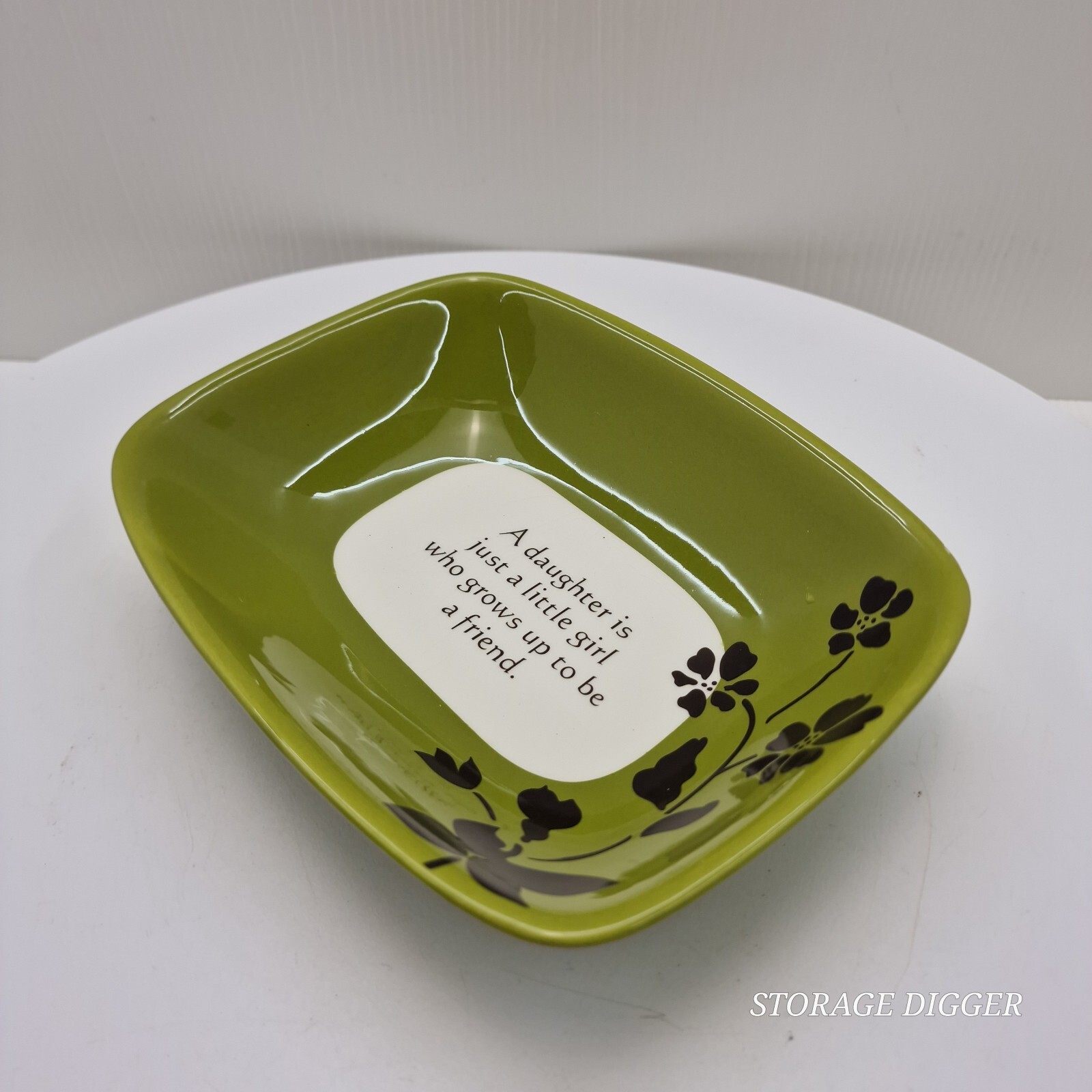 Vintage Elements by Plain Jane Green Porcelain &lsquo;A Daughter Is&rsquo; Candy Dish