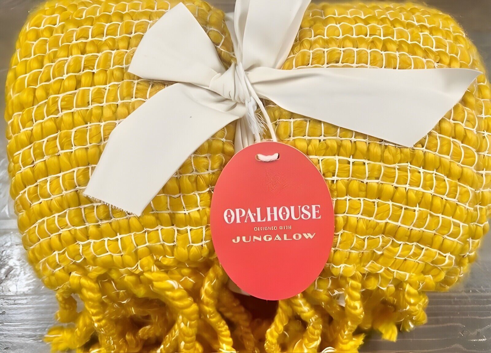 Opalhouse Textured Woven Yellow Gold Throw Blanket Jungalow 50 X 60 Tassels NEW