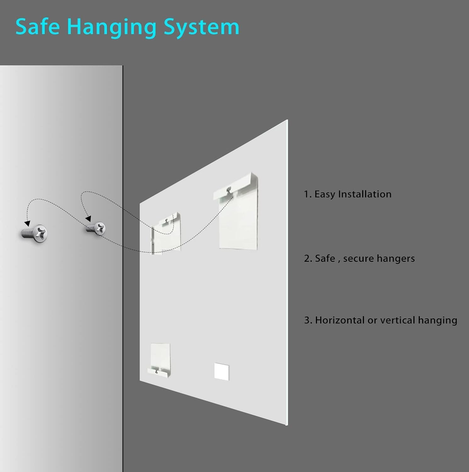 Frameless 60×36 Inch Beveled Edge Bathroom Mirror – Shatterproof & Wall Mounted