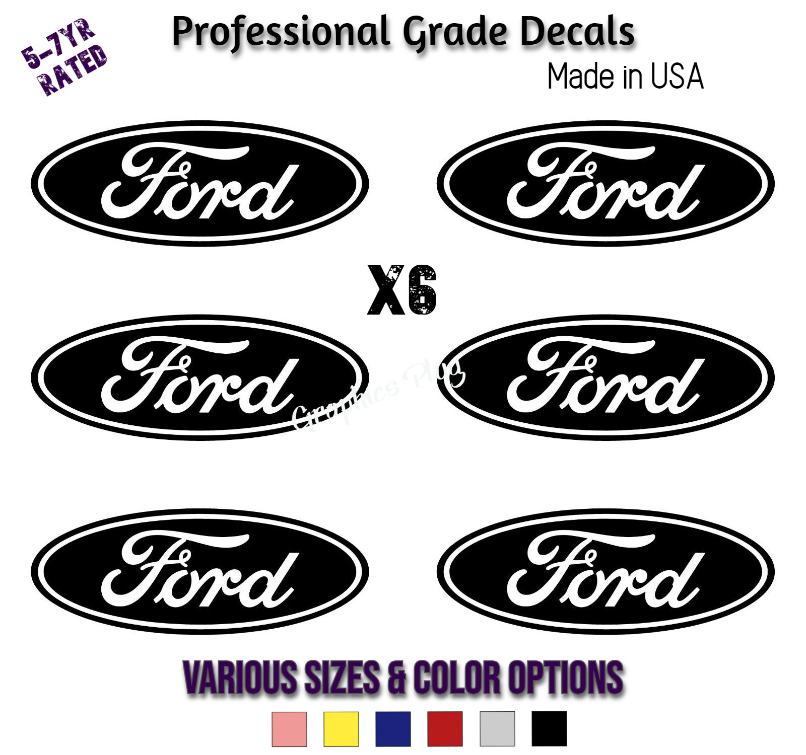 Small Ford Logo 6 Small Vinyl Decals Sticker decal 2&Prime; 3&Prime; Ford Symbol Stickers