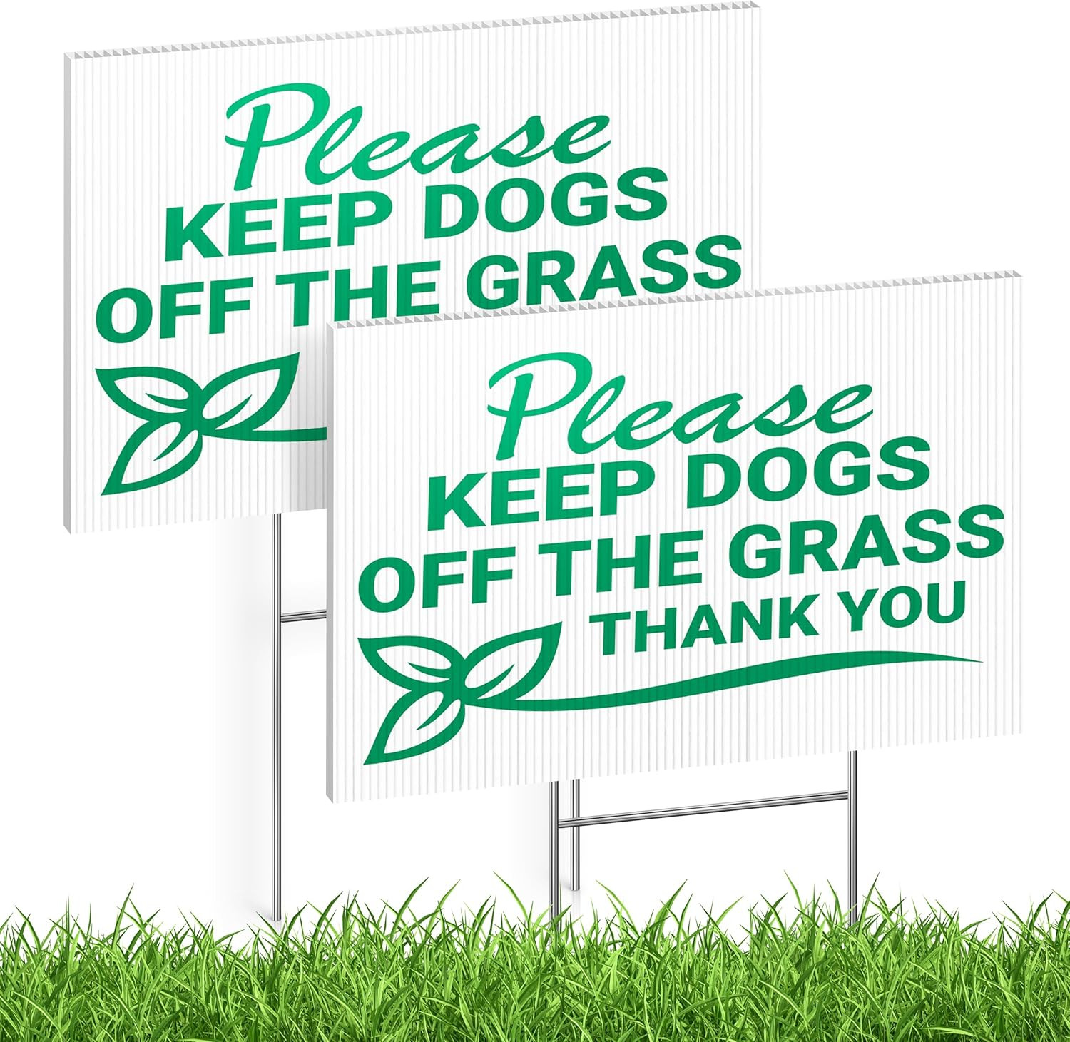 2 PC Please Keep Dogs off Grass Sign, 8X12 DS Coroplast Curb Your Dog Signs