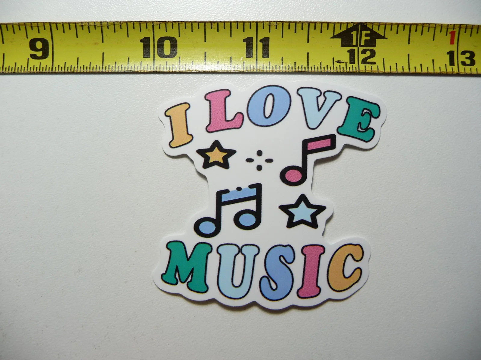 I LOVE MUSIC STARS NOTES SMALL STICKER DECAL MUSICIAN FAN BAND SONG