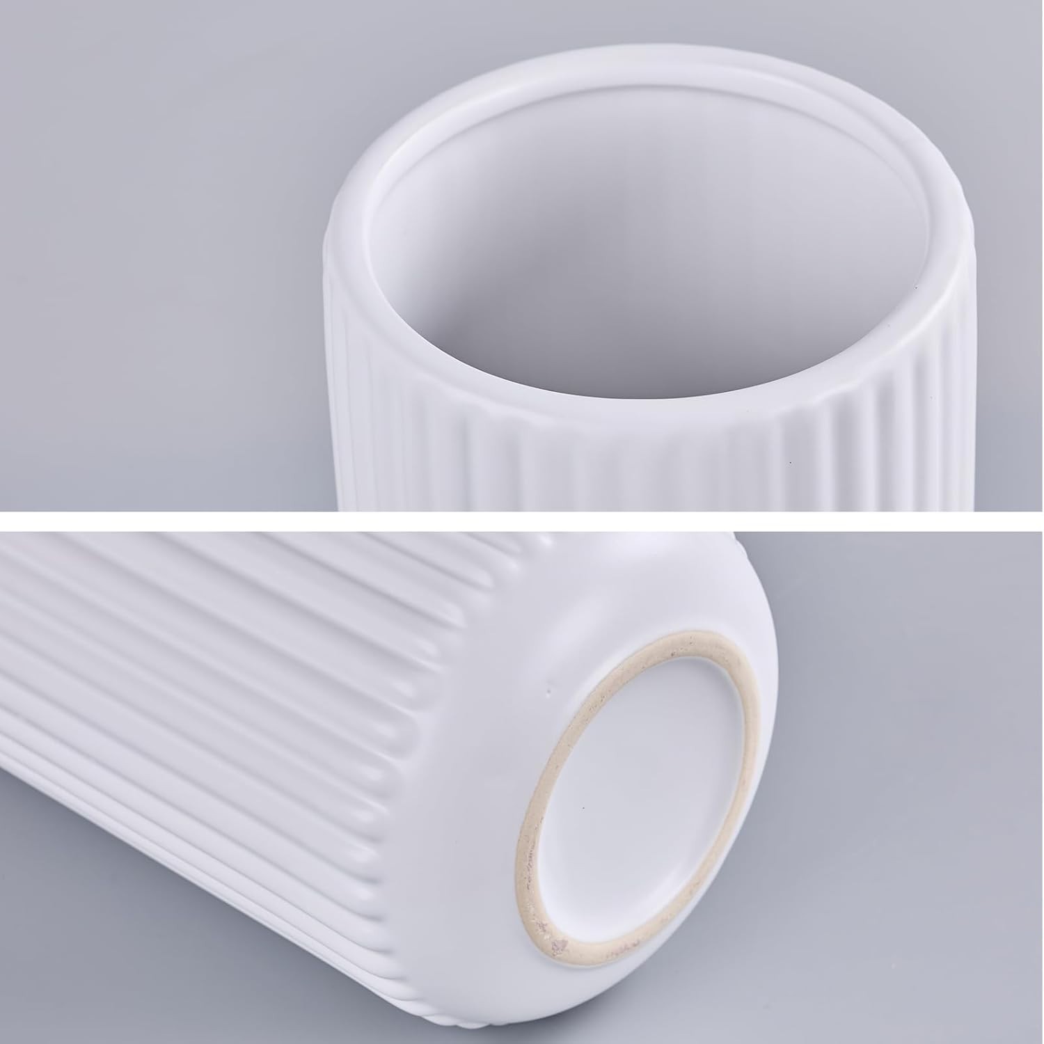 Thickened White Ceramic Flower Vase – 8-Inch Decorative Gift for All Occasions