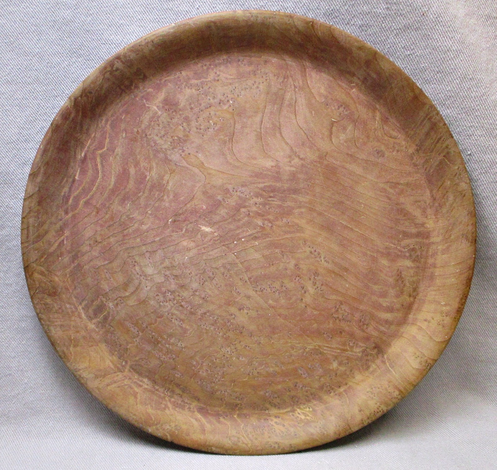 Vintage Redwood Burl 9 3/4&Prime; Plate Nicely Figured Northern California
