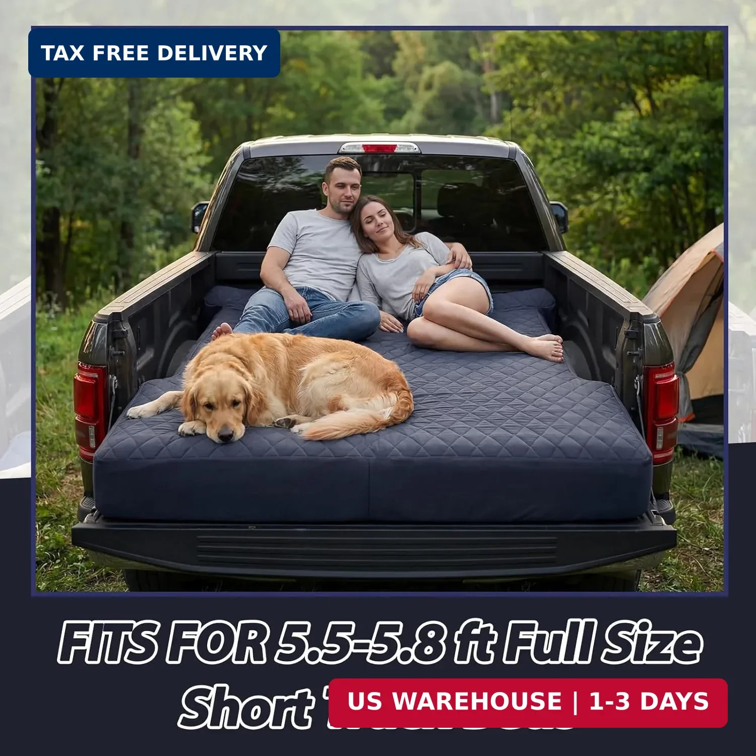 Truck Bed Air Mattress Sheet for 5.5 to 5.8 ft Full Size Pickup Trucks Waterproo