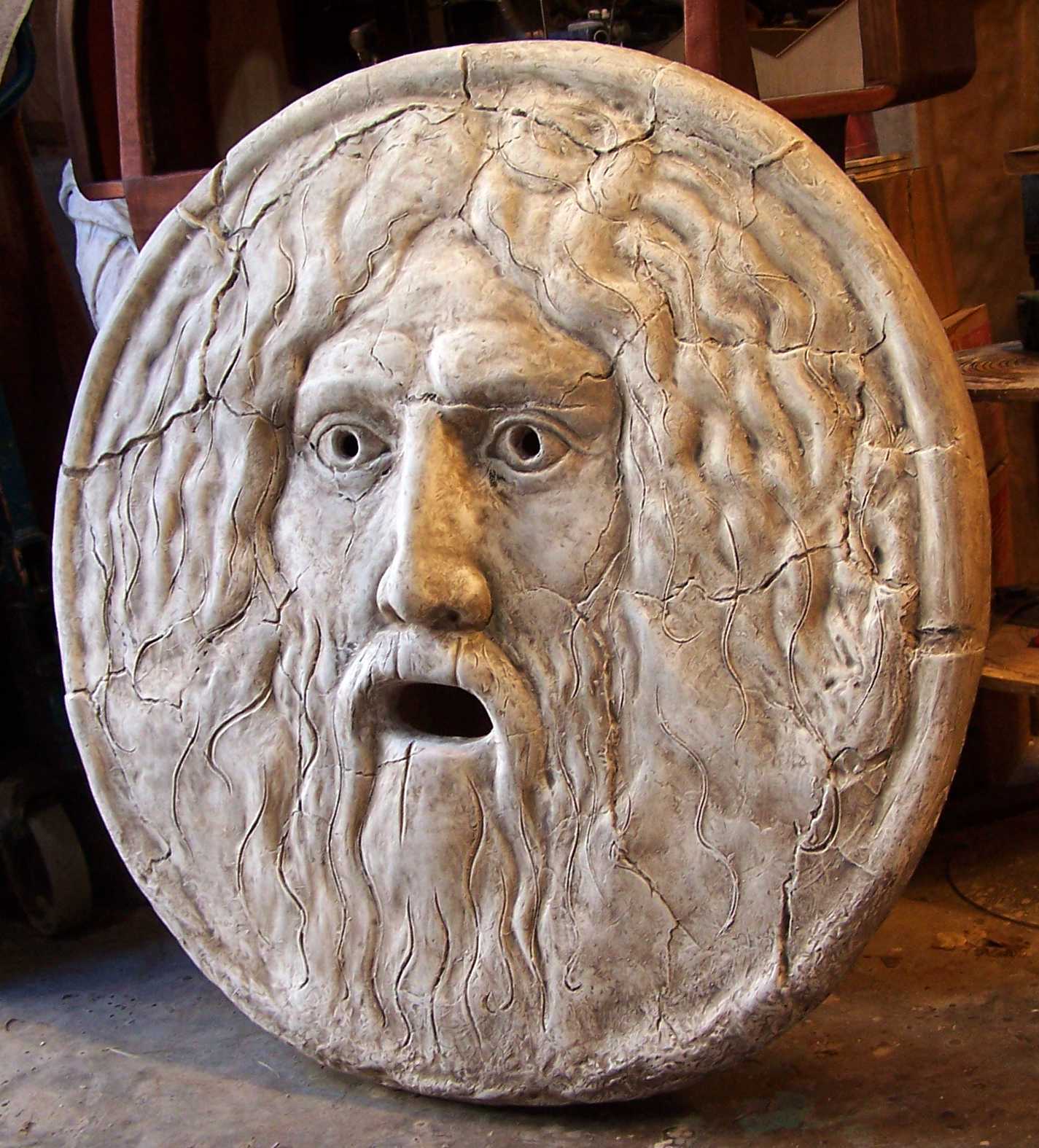 Statue Sculpture Garden Ornament Home Decor Greek Italian Mouth Truth Resin 1m