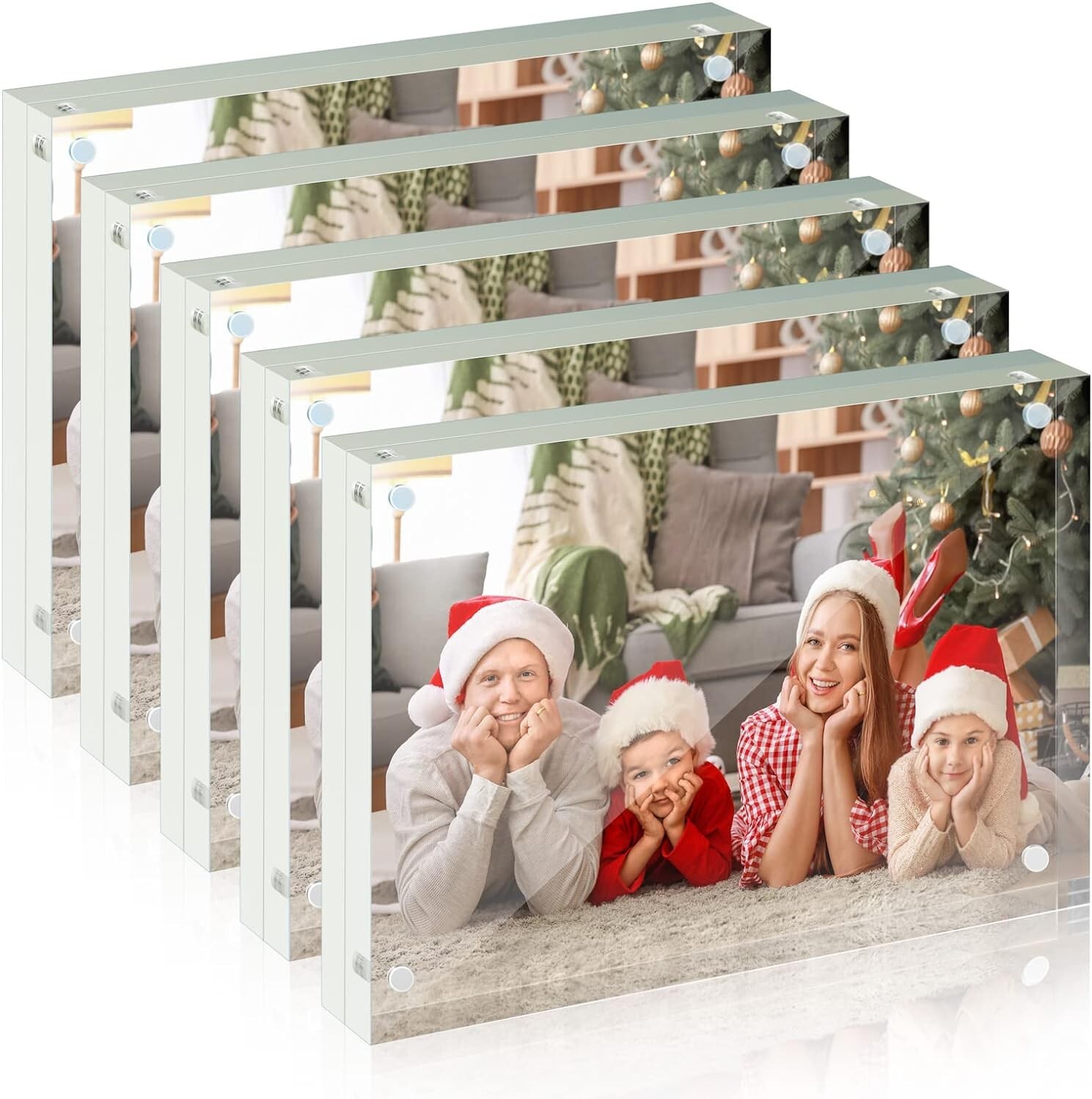 5 Pack Acrylic Picture Photo Frame Magnetic 5×7&Prime; Clear Free standing 5×7 Inch