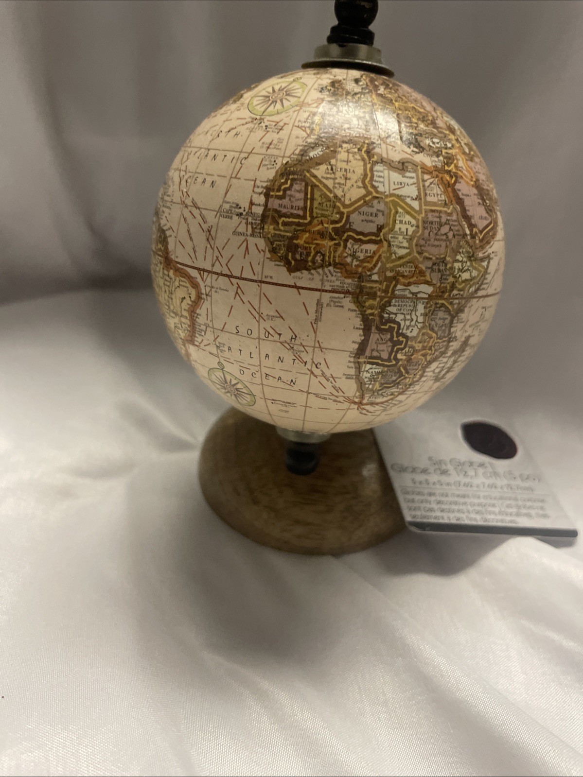 World Globe Small Decorative 3x 3×5 Wood Base