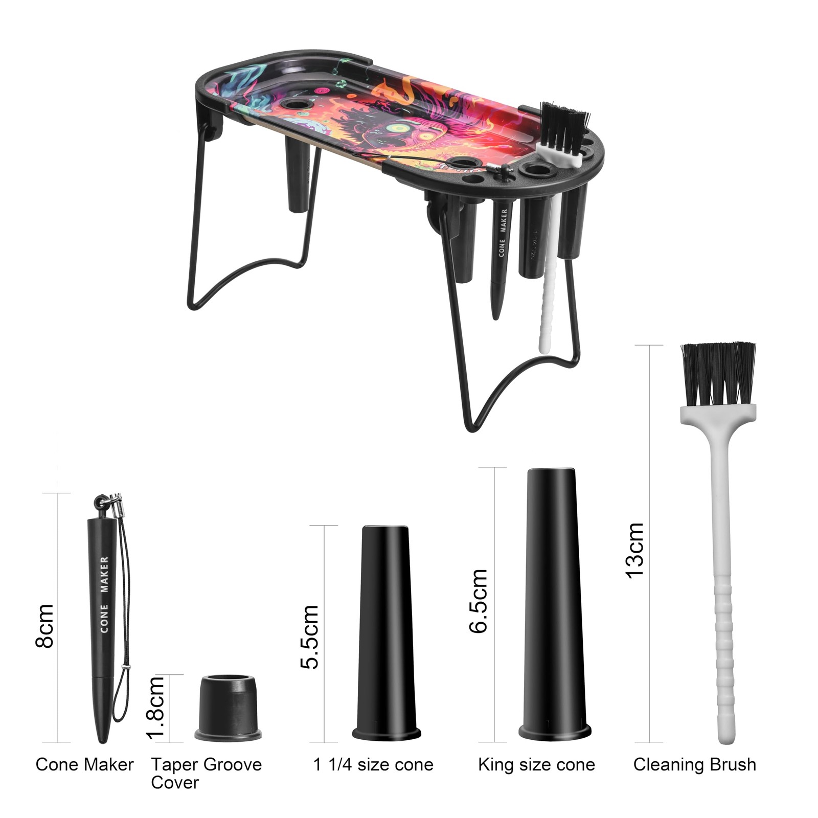 Cone Filler Machine Kit Rolling Tray Stand Brush Set