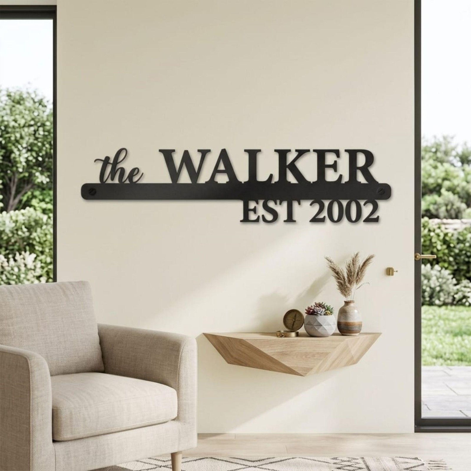 Custom Last Name Metal Sign, Personalized Family Wall Decor