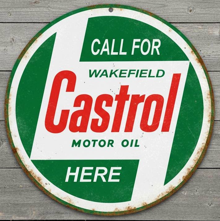 Castrol Motor Oil 8&Prime; Diameter Vintage Novelty Metal Sign Made In USA New!