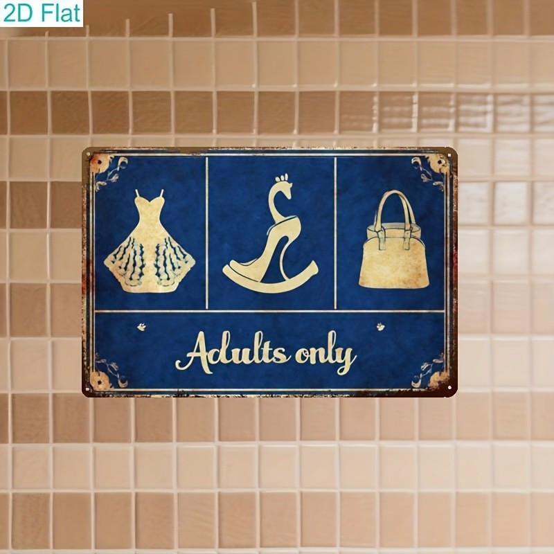 Adults Only Fashion Retro Metal Sign Glamorous Women&rsquo;s Room Wall Hanging Decor