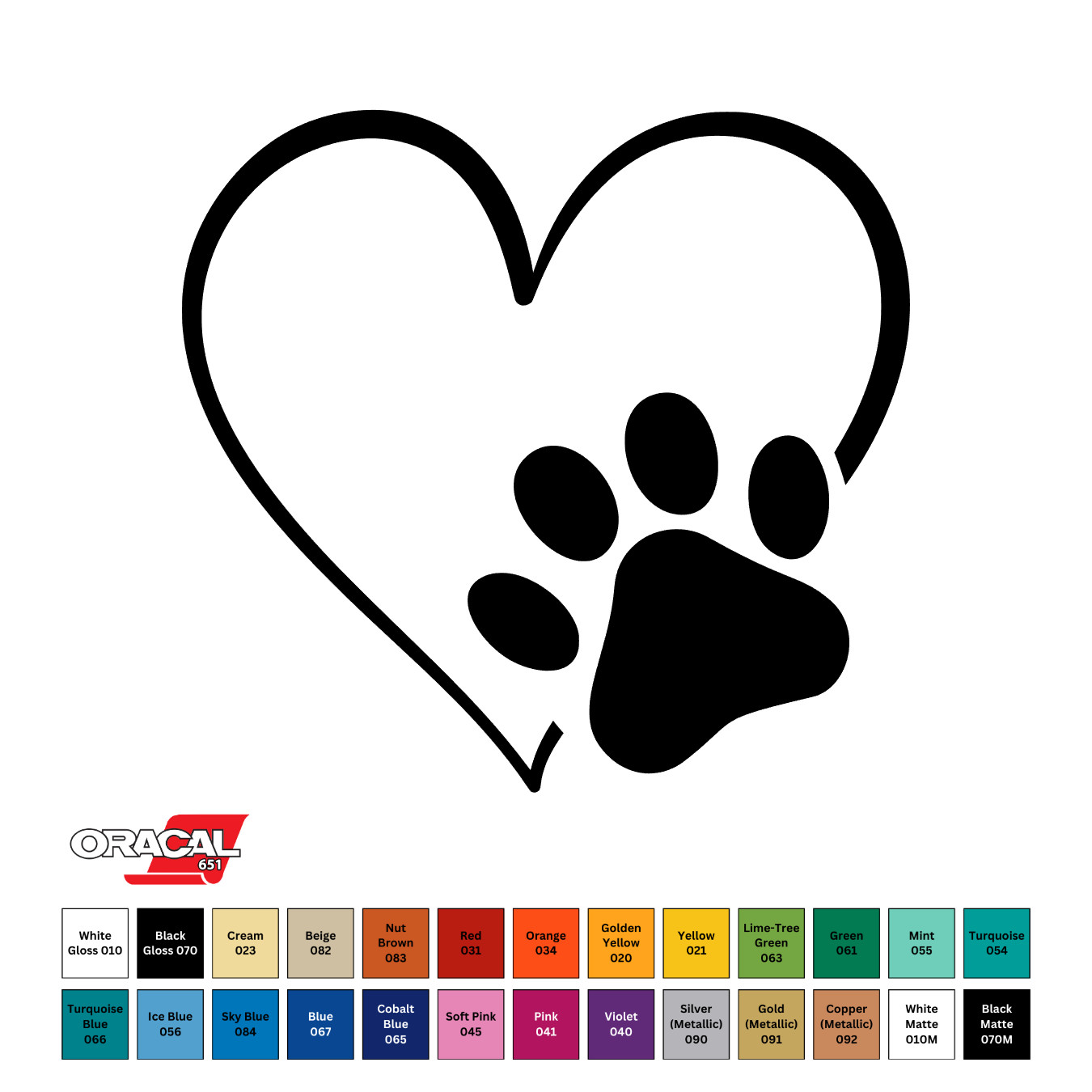 Heart Dog Puppy Paw Print Die-Cut Permanent Sticker Decal 3.5&Prime; CHOOSE COLOR