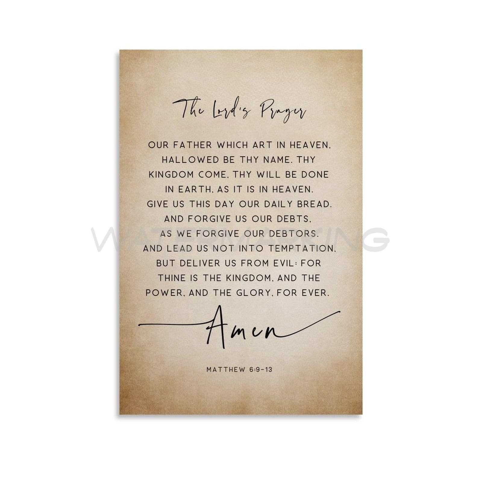 Generic The Lord&rsquo;s Prayer Bible Verse Canvas Wall Art 12x18in Unframed