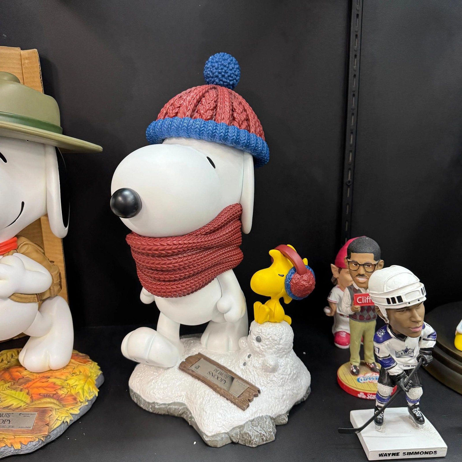 Winter Snoopy and Woodstock Peanuts Master Craft Table Top Statue