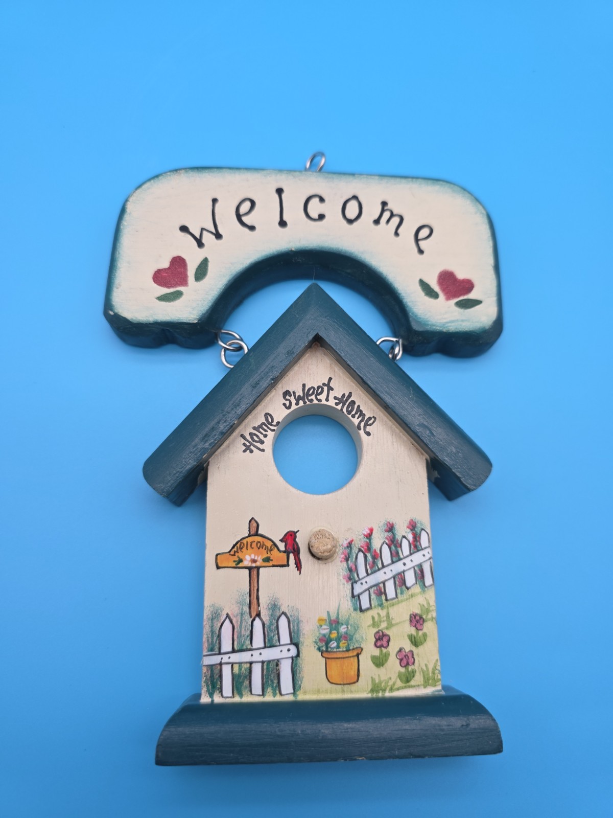 Handmade And Painted Welcome Home Sweet Home Hanging Wood Decor 7in&rsquo;