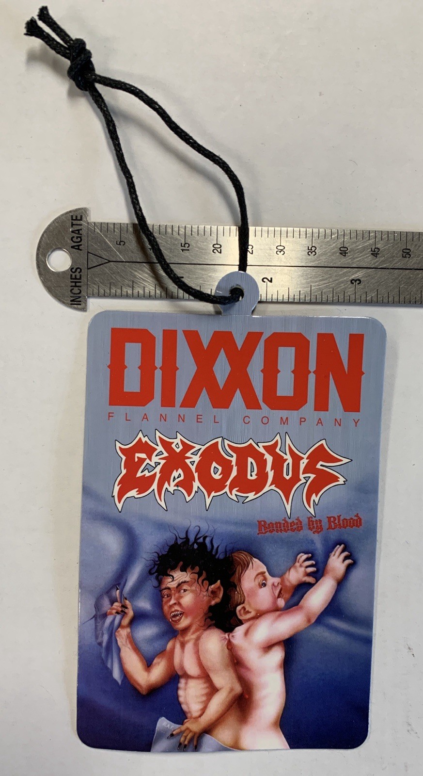 Dixxon Flannel Company Tag / Sticker Exodus Bonded By Blood Album Cover Art