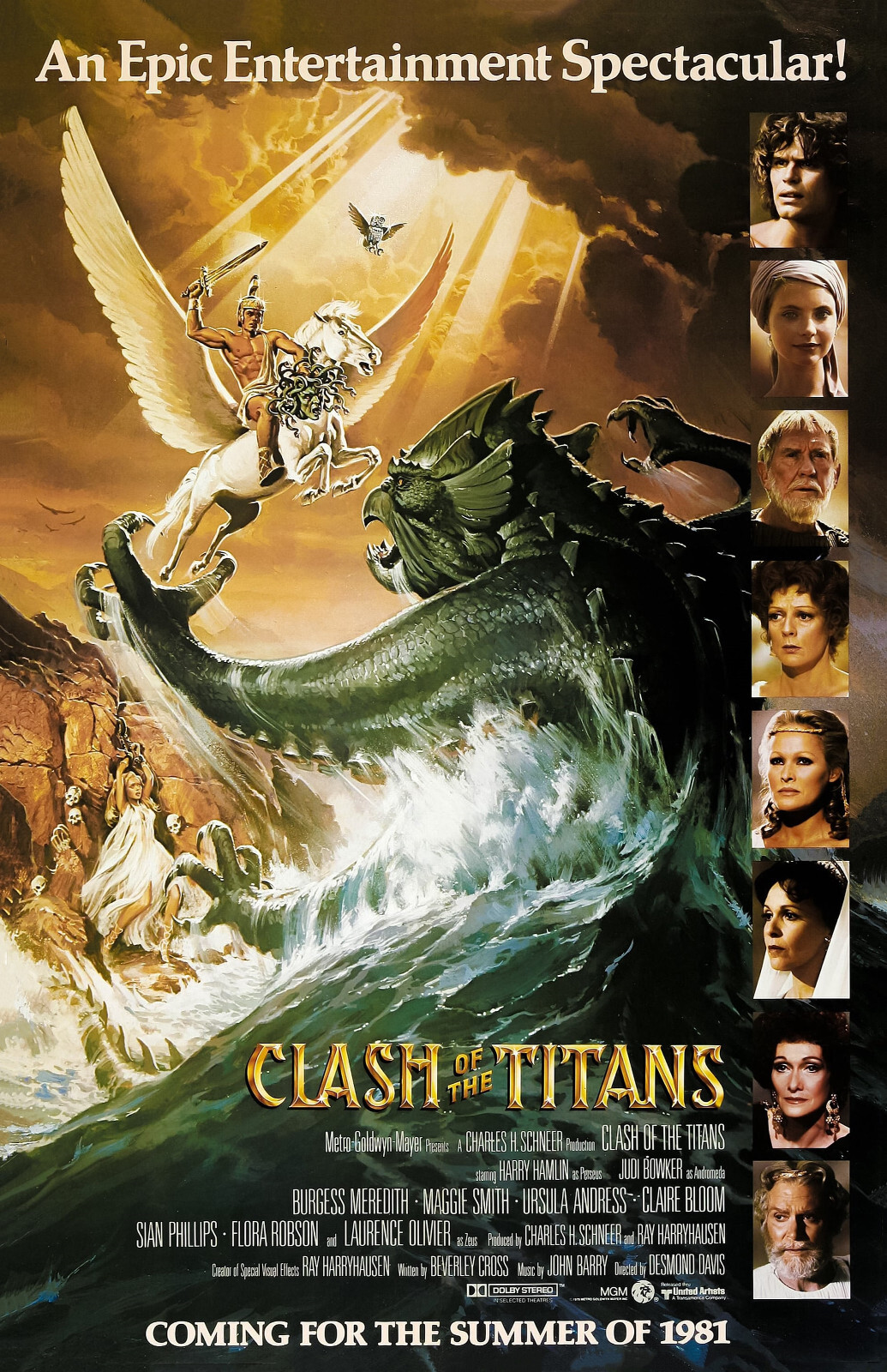 BB0864 Clash of the Titans Film By Desmond Davis 1981 Cast Movie Poster 11×17