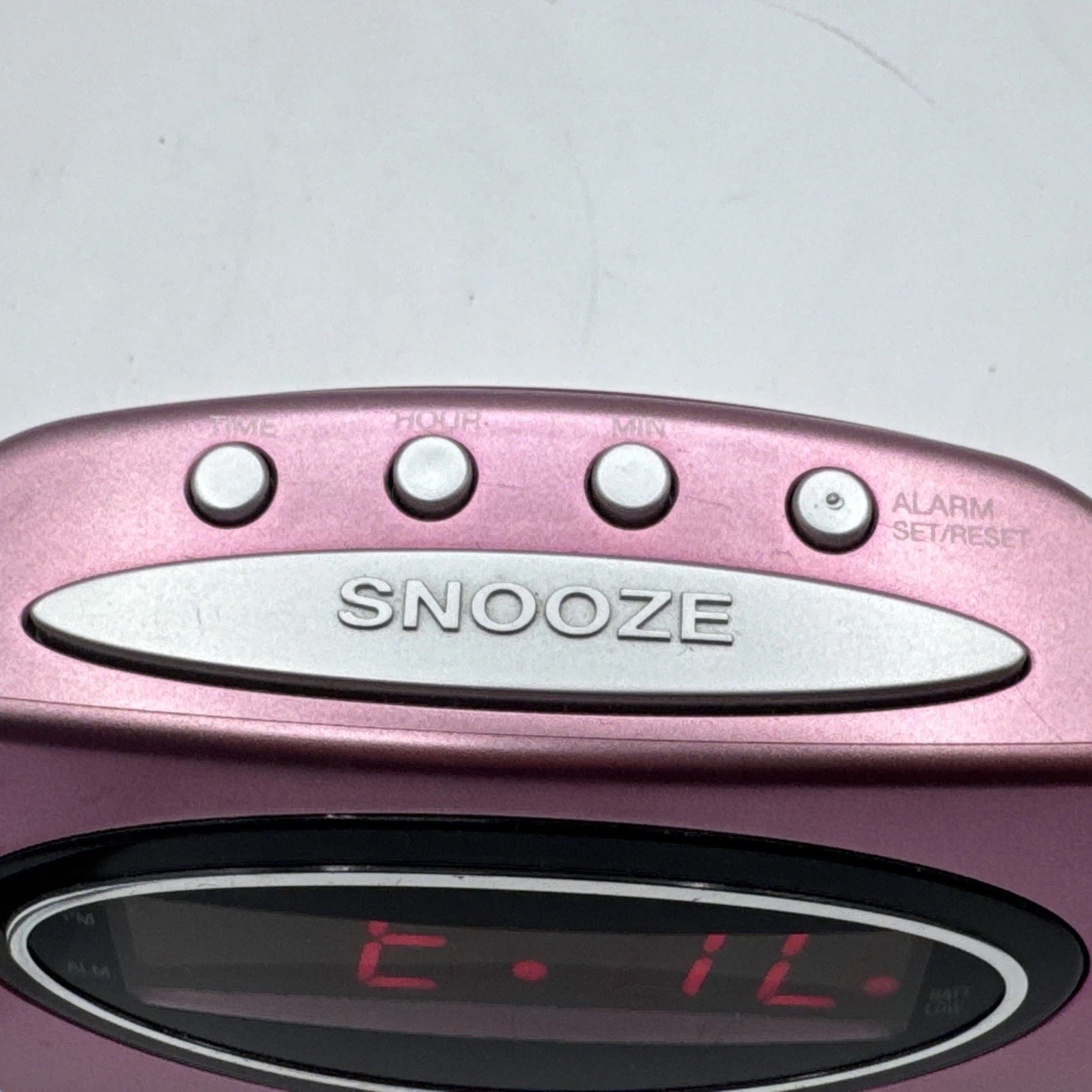 Timex Alarm Clock Hot Pink / Purple T101 Electric/Battery Backup – TESTED