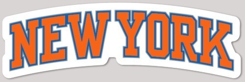NEW YORK KNICKS New York Die Cut Sticker *NEW* Measures 4.3&Prime; x 1.37&Prime;