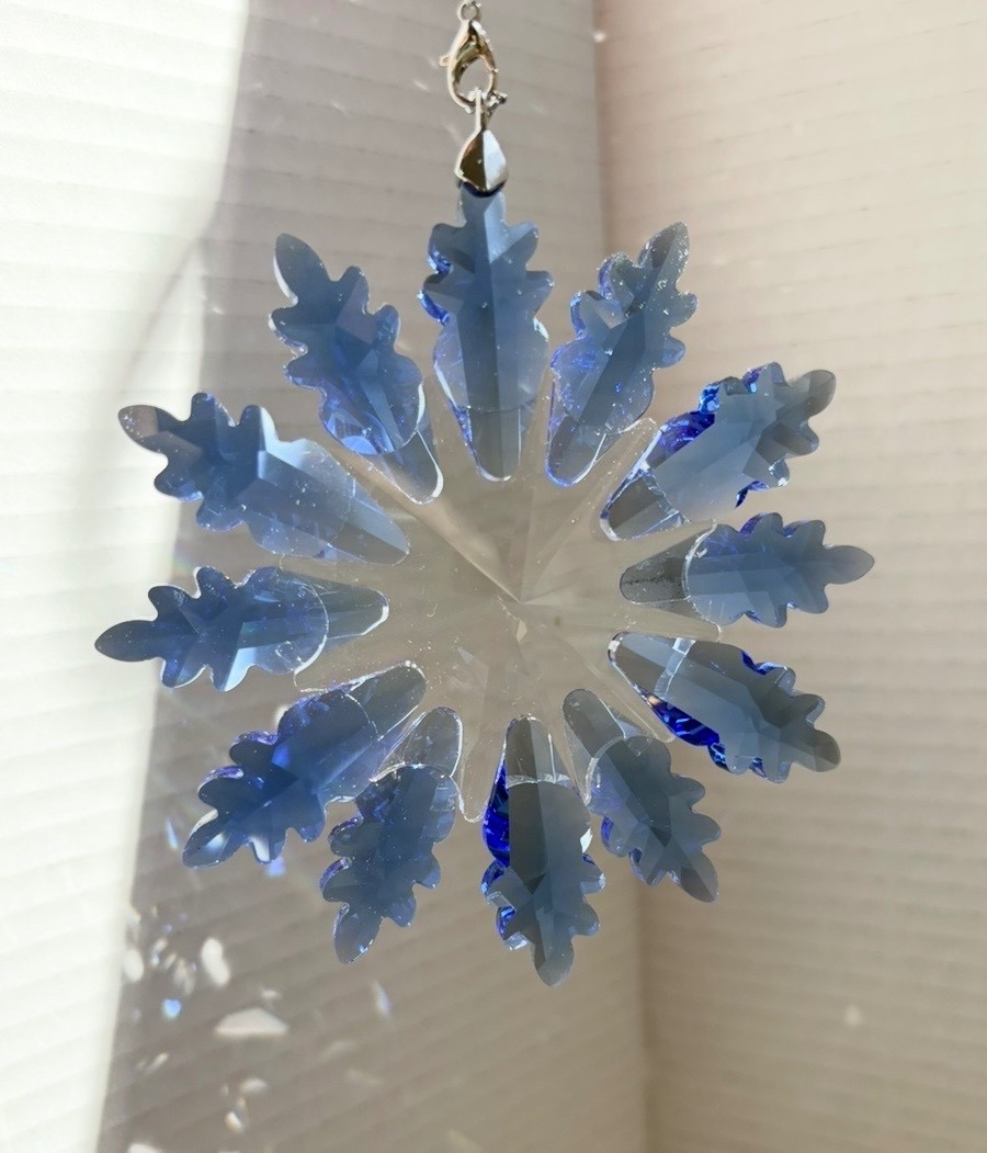 Crystal Snowflake Sun Catcher Christmas Decor Czech Bohemia Crystal Glass Gift