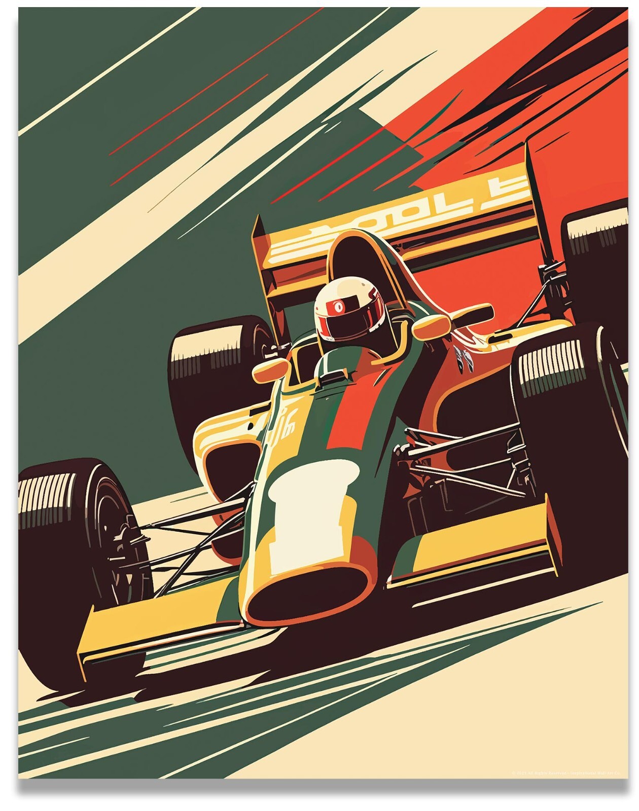 F1 Racing 11×14 Artwork | Formula 1 Racing Illustration | Fine Art Print | Wall