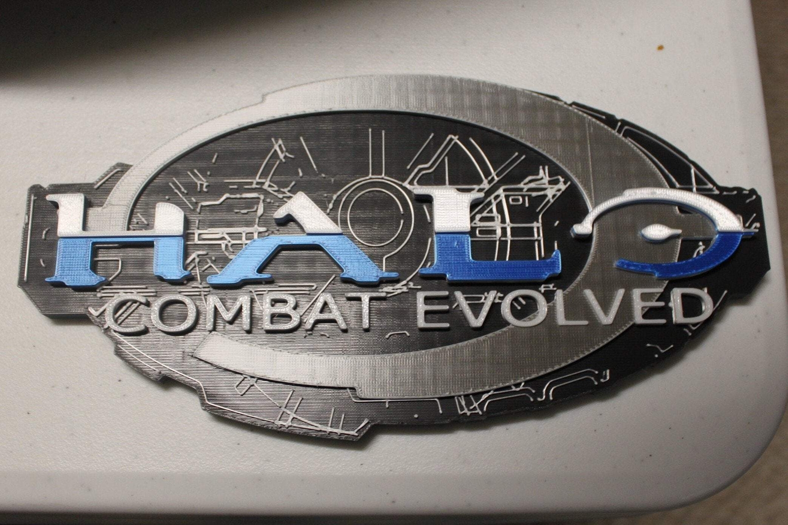 Halo Combat Evolved 3D printed Logo Sign Wall Desk Shelf Art